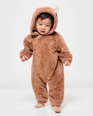 Baby Unisex Faux Fur Zip Coverall