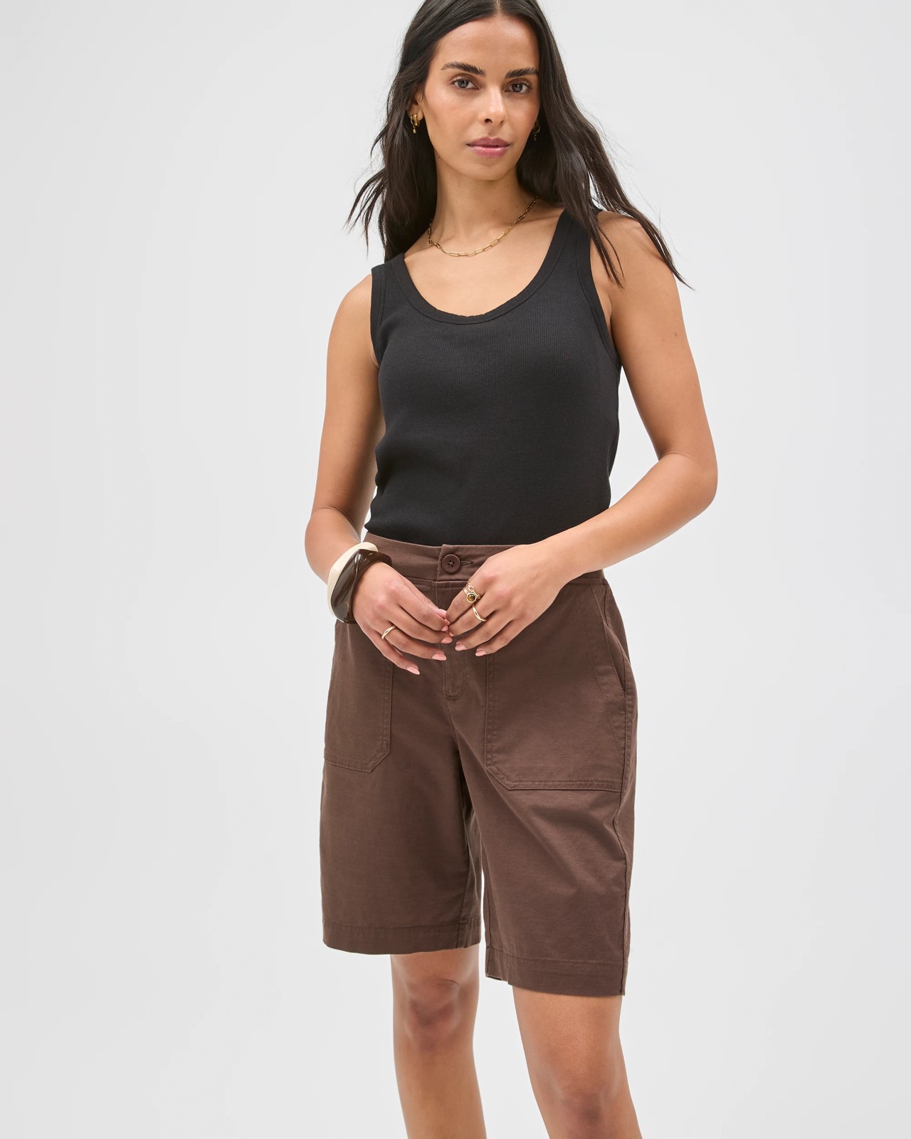 Rib Waist Shorts - Coffee Bean 3 of 6