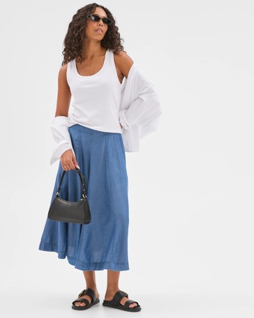 Full Panel Midi Skirt