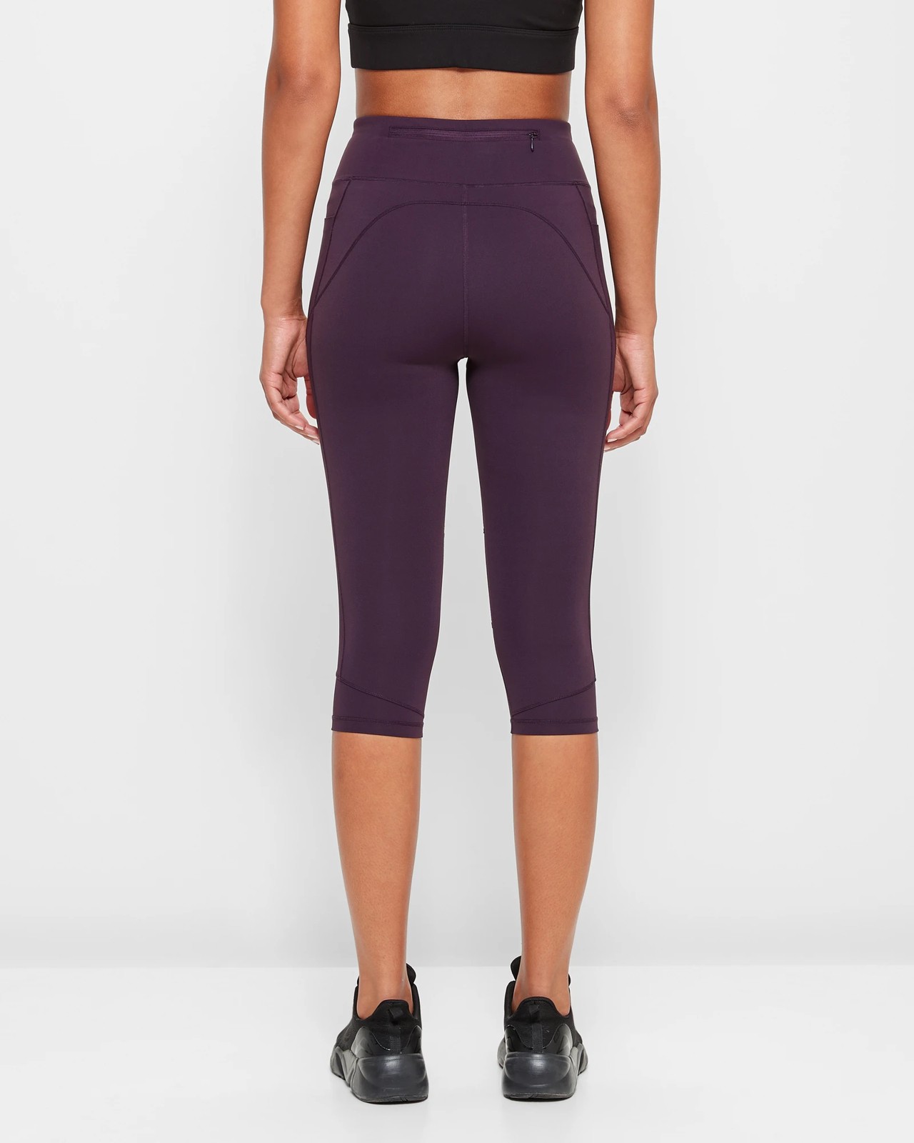 Active Infinity Sculpt High Rise Crop Length Tights - Deep Plum