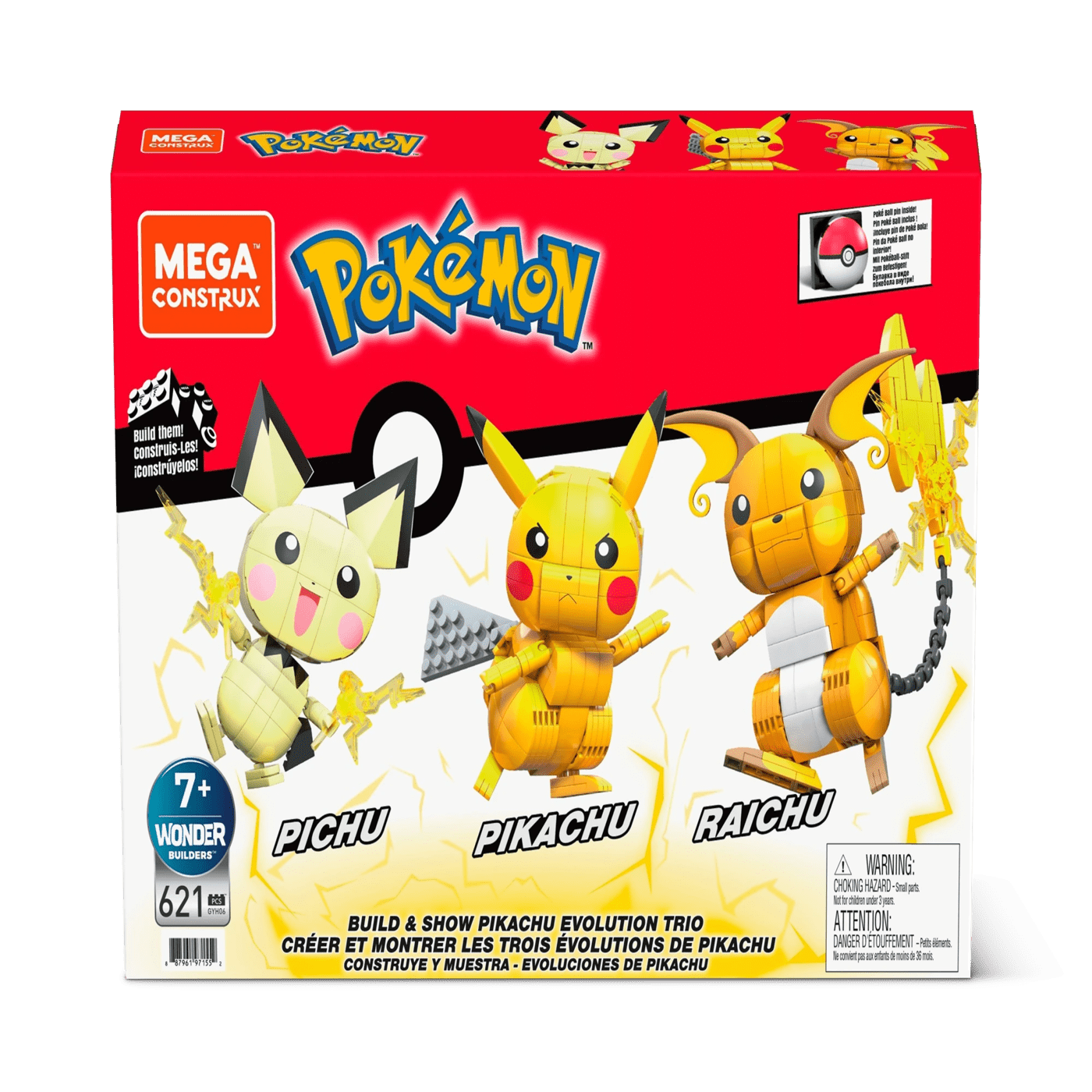 MEGA Pokémon Build And Show Pikachu Evolution Trio