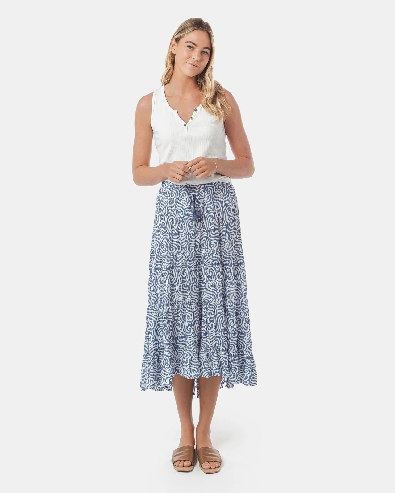 Tiered Midi Skirt Piping Hot Target Australia