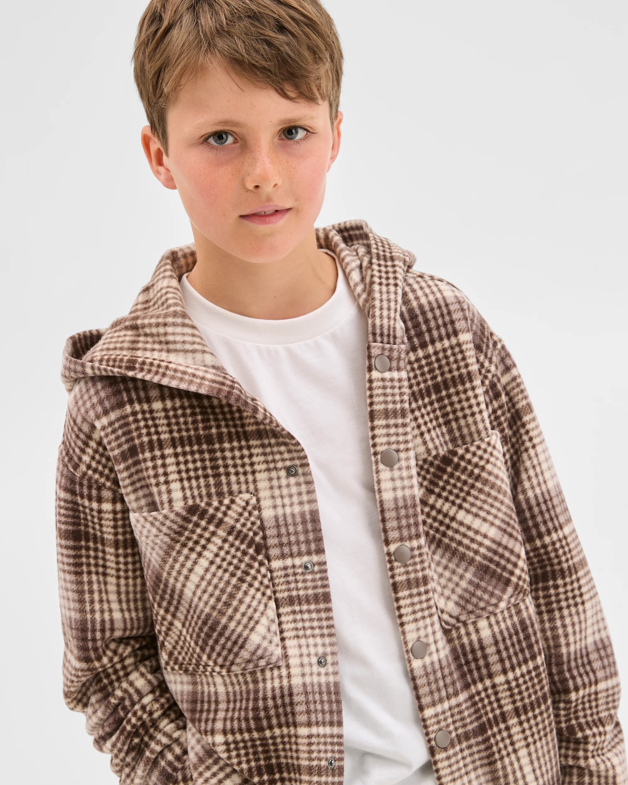 Polar Fleece Long Sleeve Hooded Shirt - Whitecap Grey 4 of 5