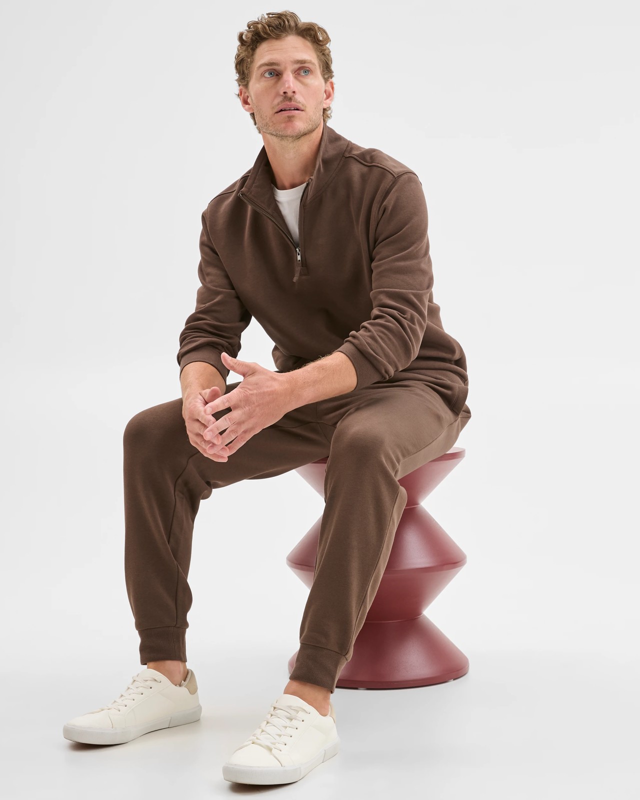 Australian Cotton Blend Fleece Half Zip Sweat Top 4 of 5