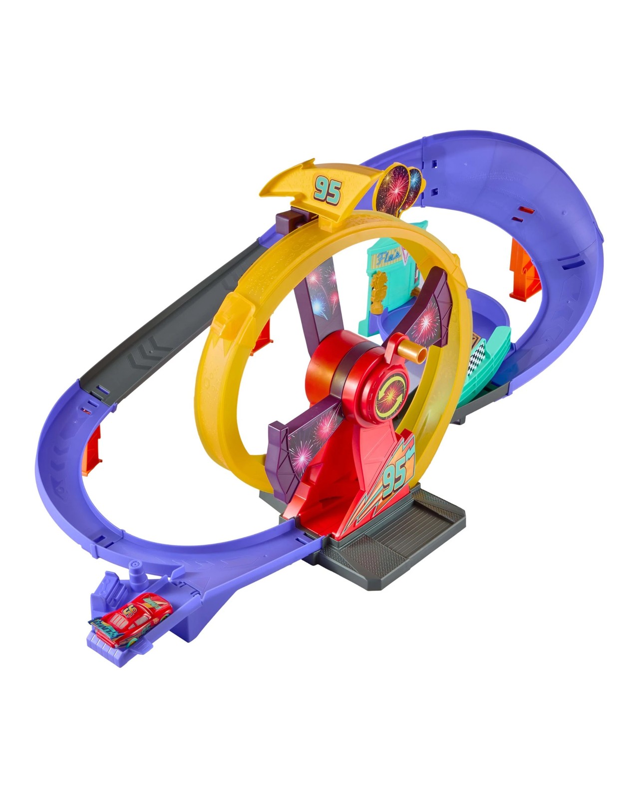 Disney And Pixar Cars Race To Celebrate Lightning Mcqueen Celebration Raceway Playset & Toy Car 2 of 5