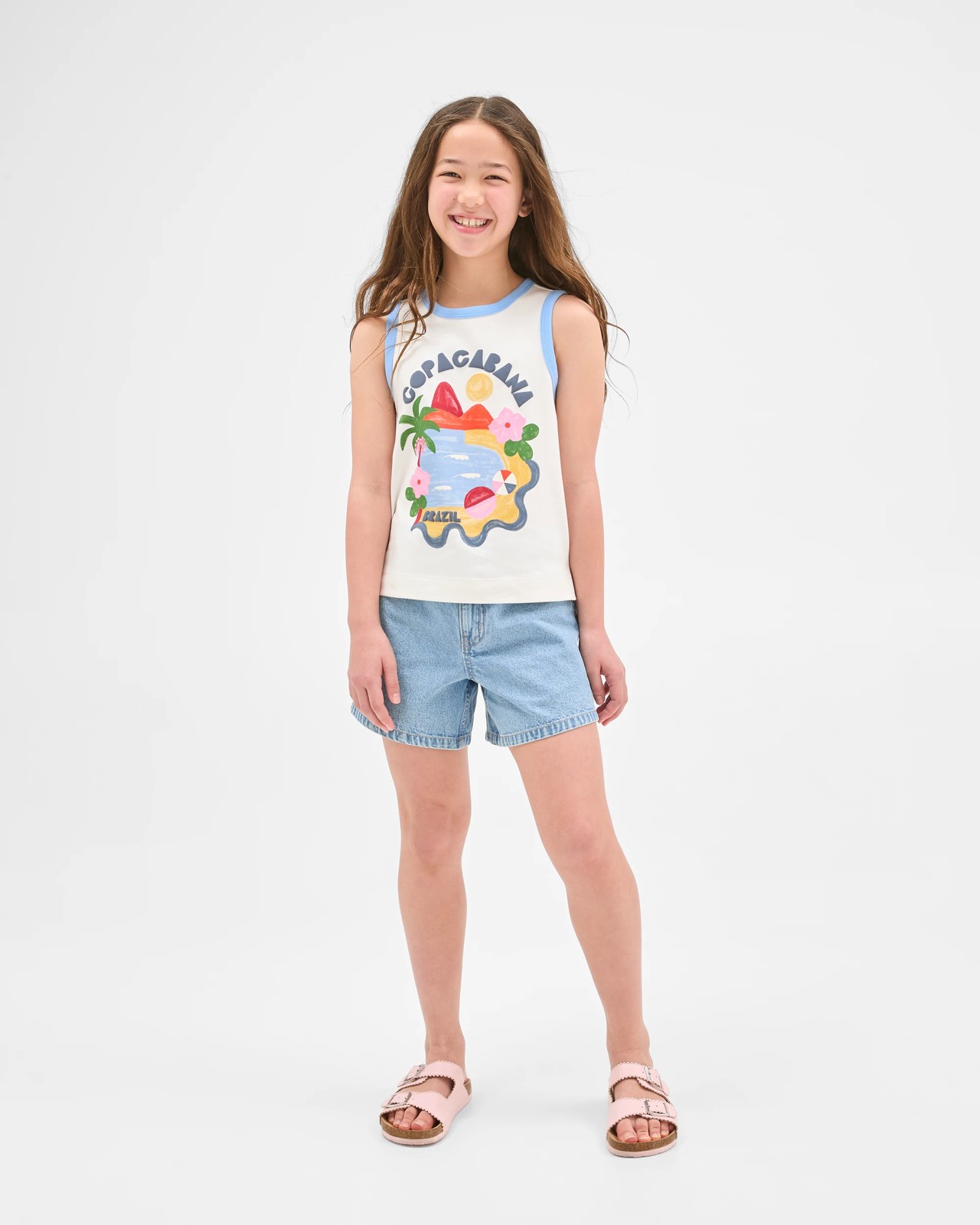 Australian Cotton Printed Boxy Tank Top 2 of 5