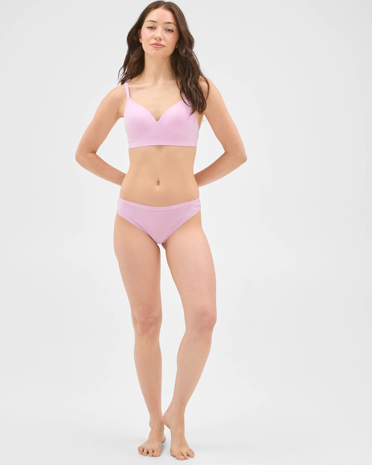 Lily Loves Seamfree Embossed Wirefree T-Shirt Crop Bra  - Orchid Bouquet 2 of 5