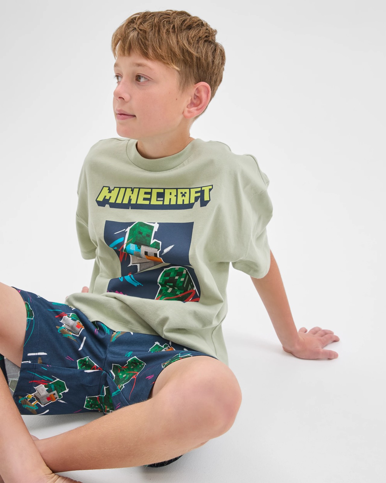Minecraft Australian Cotton Older Boys Oversized Knit Pyjama Set 3 of 5
