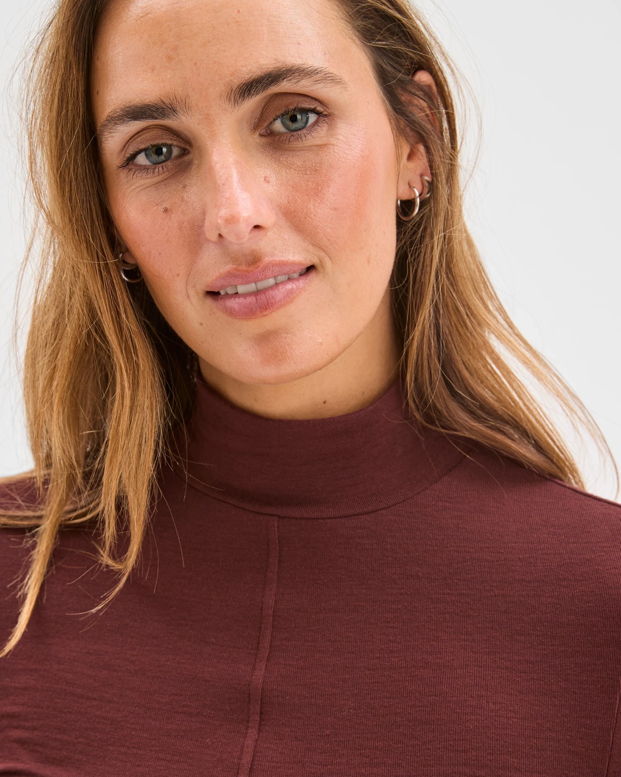 Preview Long Sleeve Luxe Layering Knit Skivvy Top - Dark Chocolate 5 of 6