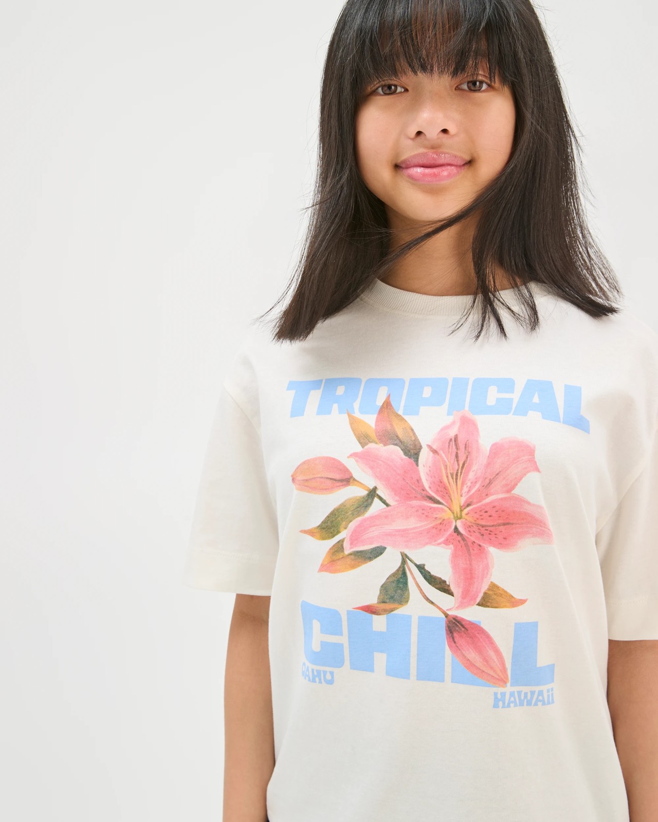 Australian Cotton Oversized T-Shirt - Cream Lily 3 of 5
