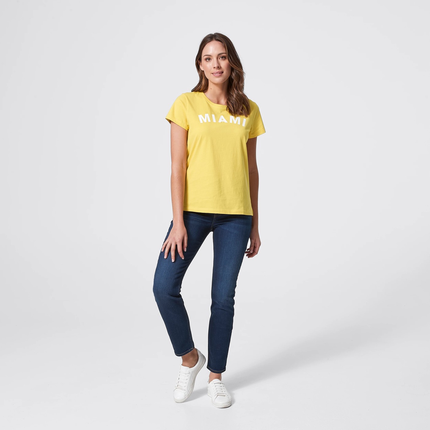 Printed Organic Cotton T-Shirt - Cream Gold Miami 6 of 6