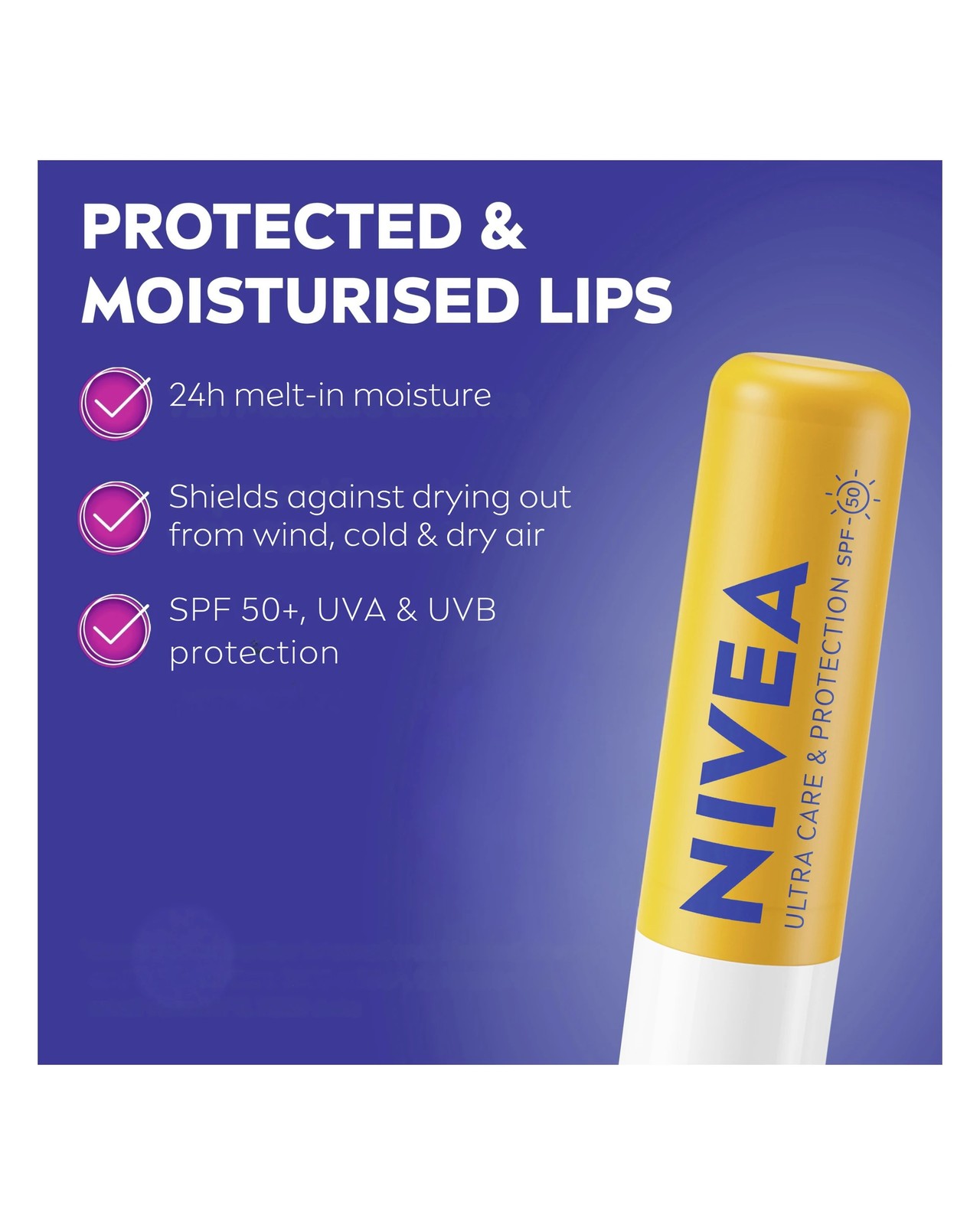 Nivea Ultra Care and Protection SPF 50 Lip Balm 4.8g 3 of 6