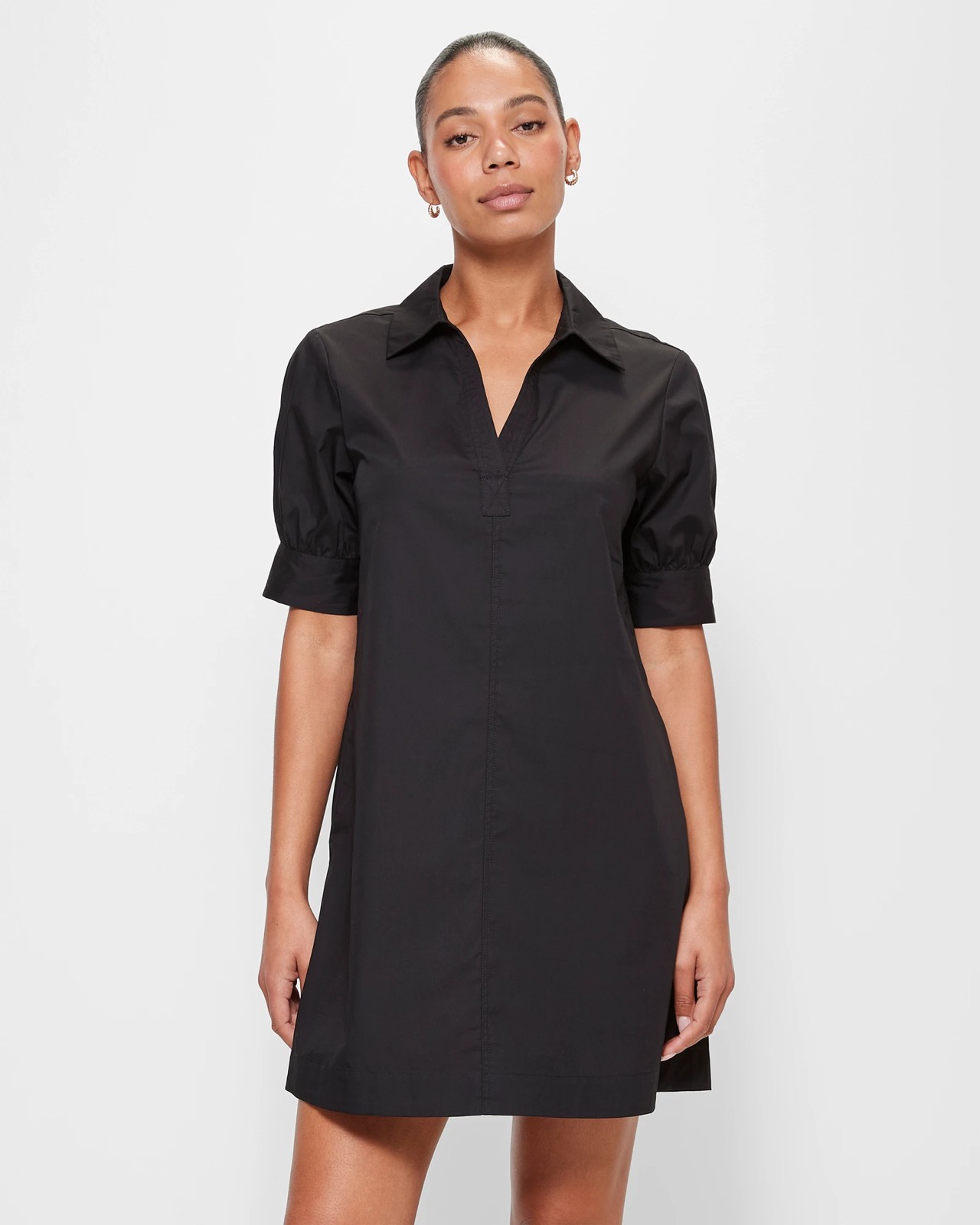 Australian Cotton Mini Shirt Dress Preview Black Target Australia