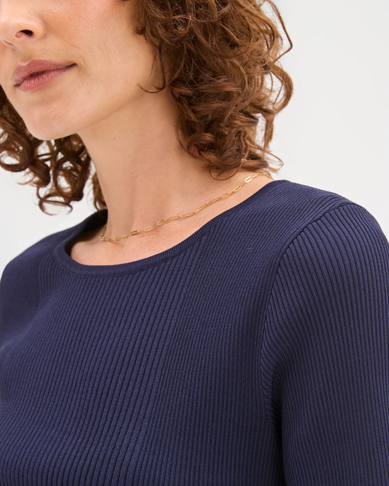 Preview Ultimate Rib Knit T-Shirt - Ink Navy 5 of 6