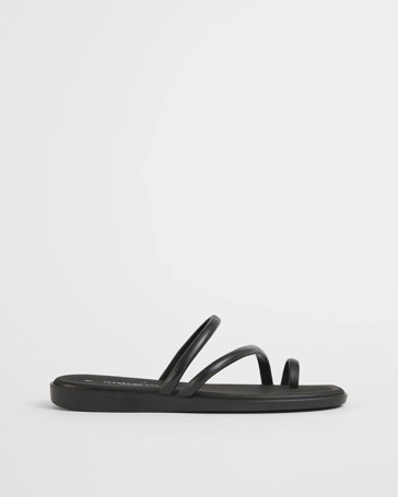 Padded Toe Post Strappy Slides