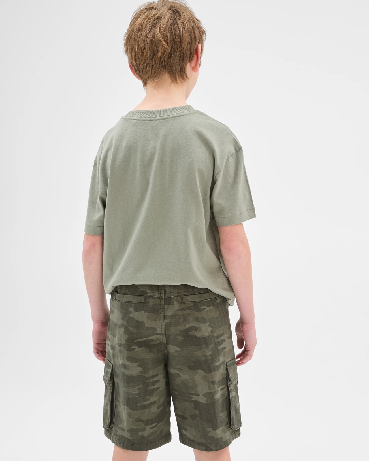 Cotton Knee Length Cargo Shorts - Green Camo 6 of 6