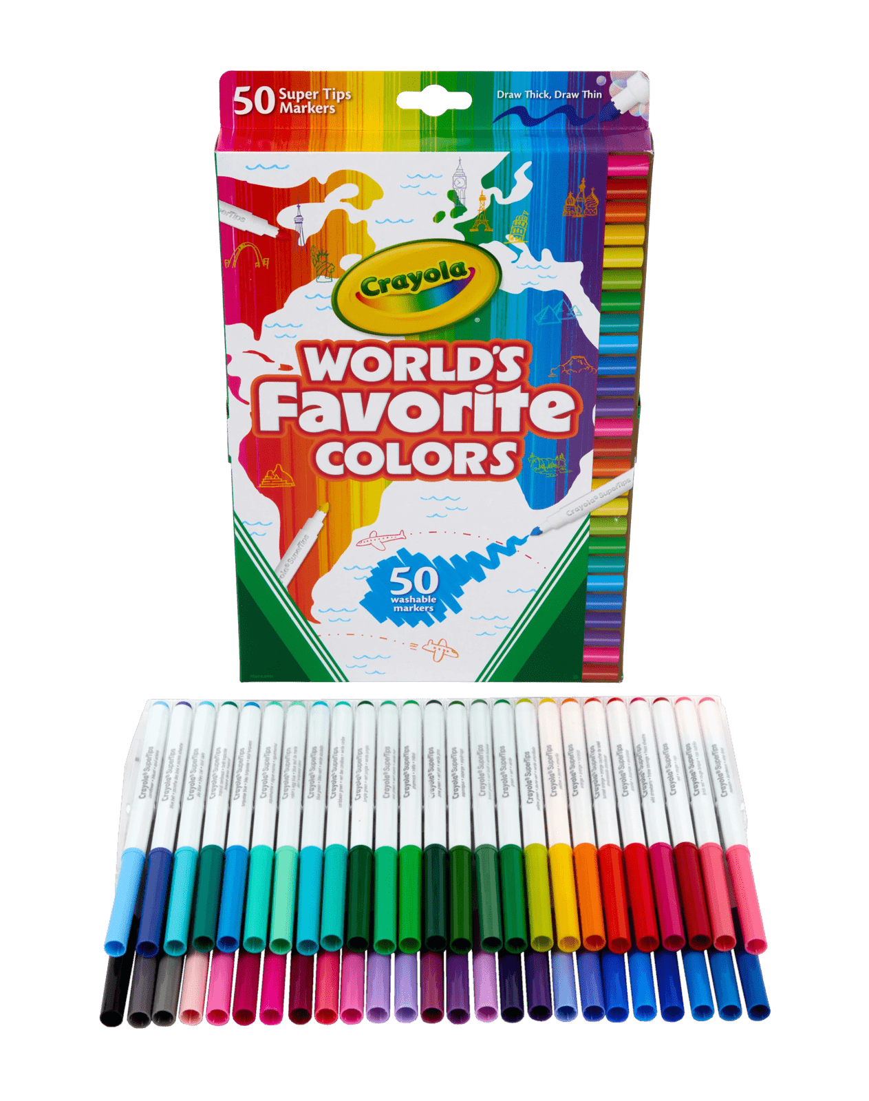Crayola 50 Pack World's Favourite Colours Washable Supertips 3 of 4