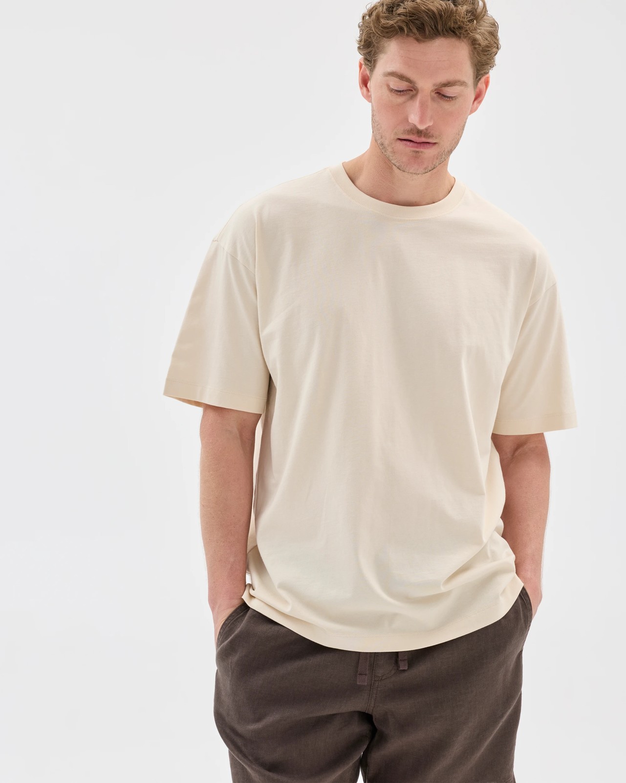 European Linen Elastic Waistband Shorts - Chocolate 5 of 5