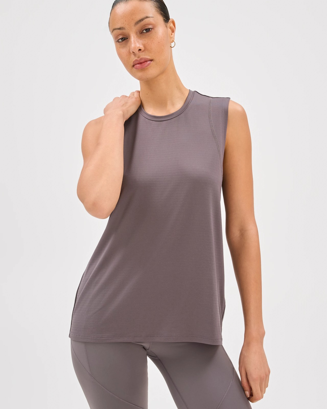 Active Performance Running Muscle Tank Top - Fog 3 of 5