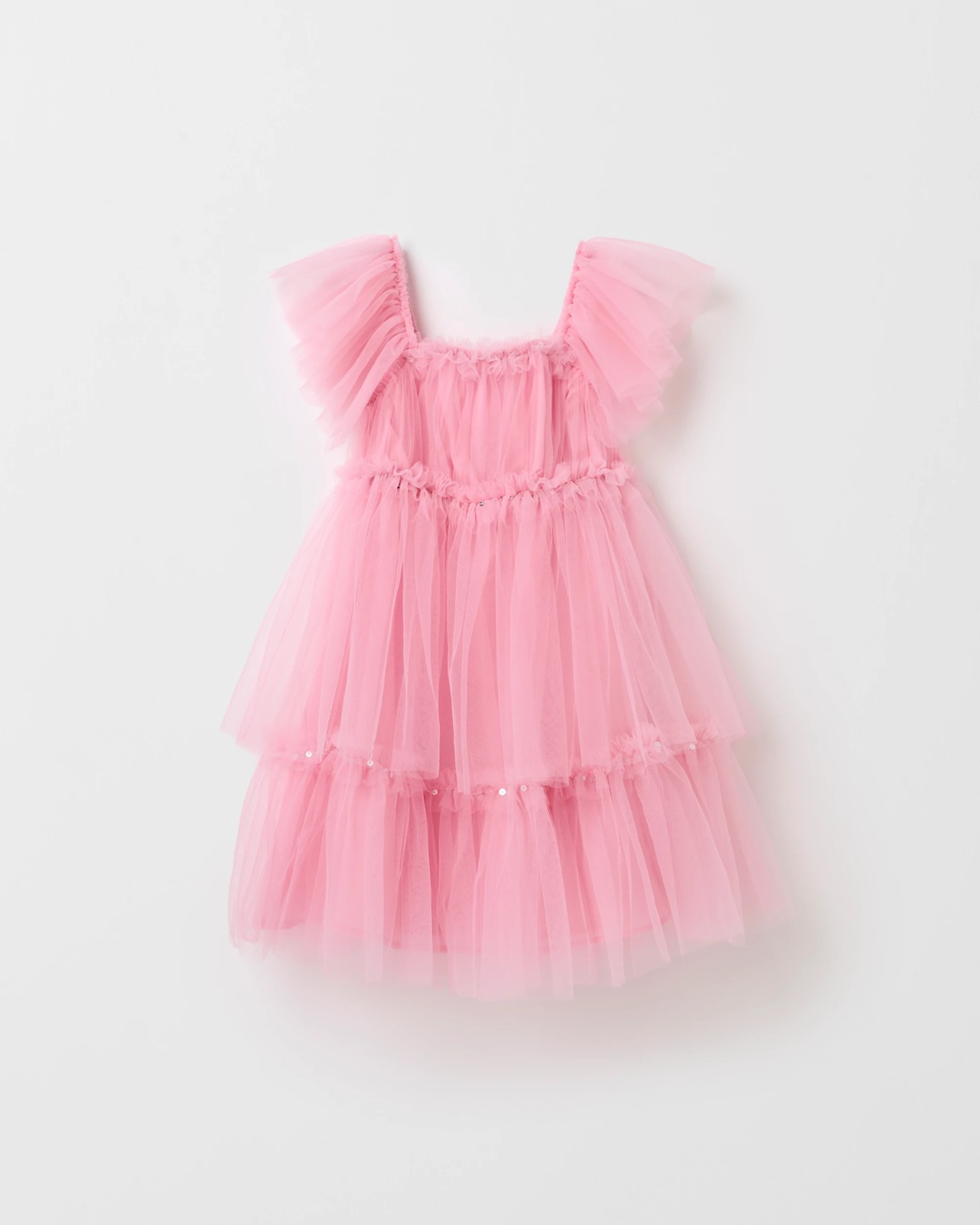 Ruffle Sleeve Occasion Tulle Dress 5 of 5