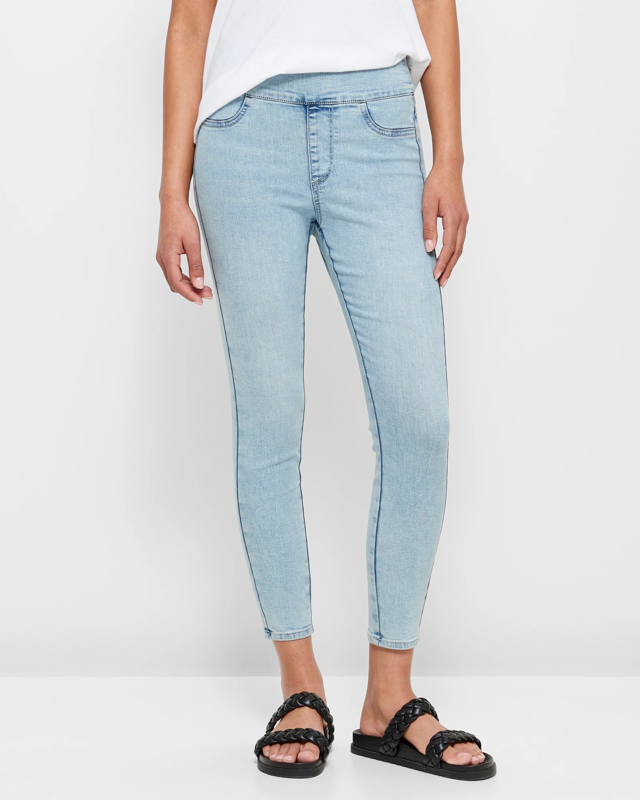 Lydia High Rise Crop Length Denim Jeggings