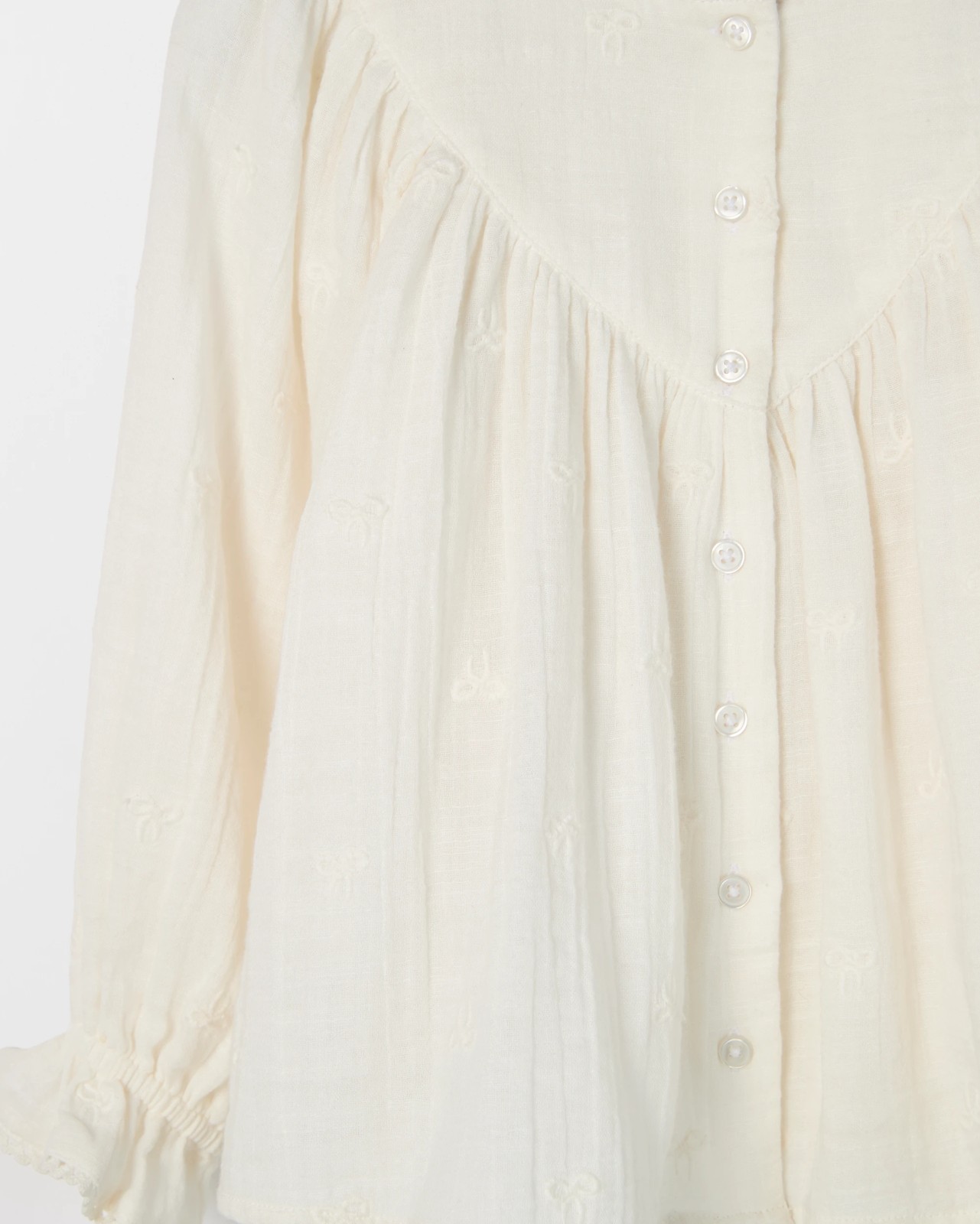 Long Sleeve Woven Button Through Ruffle Blouse 6 of 6