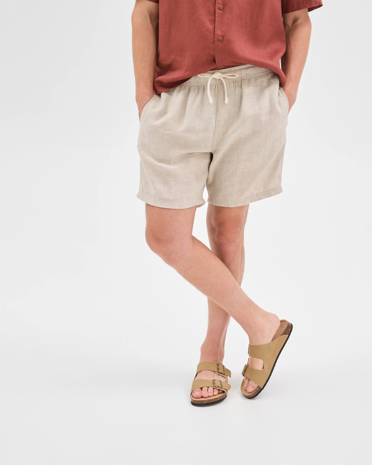 European Linen Shorts - Stone 3 of 5