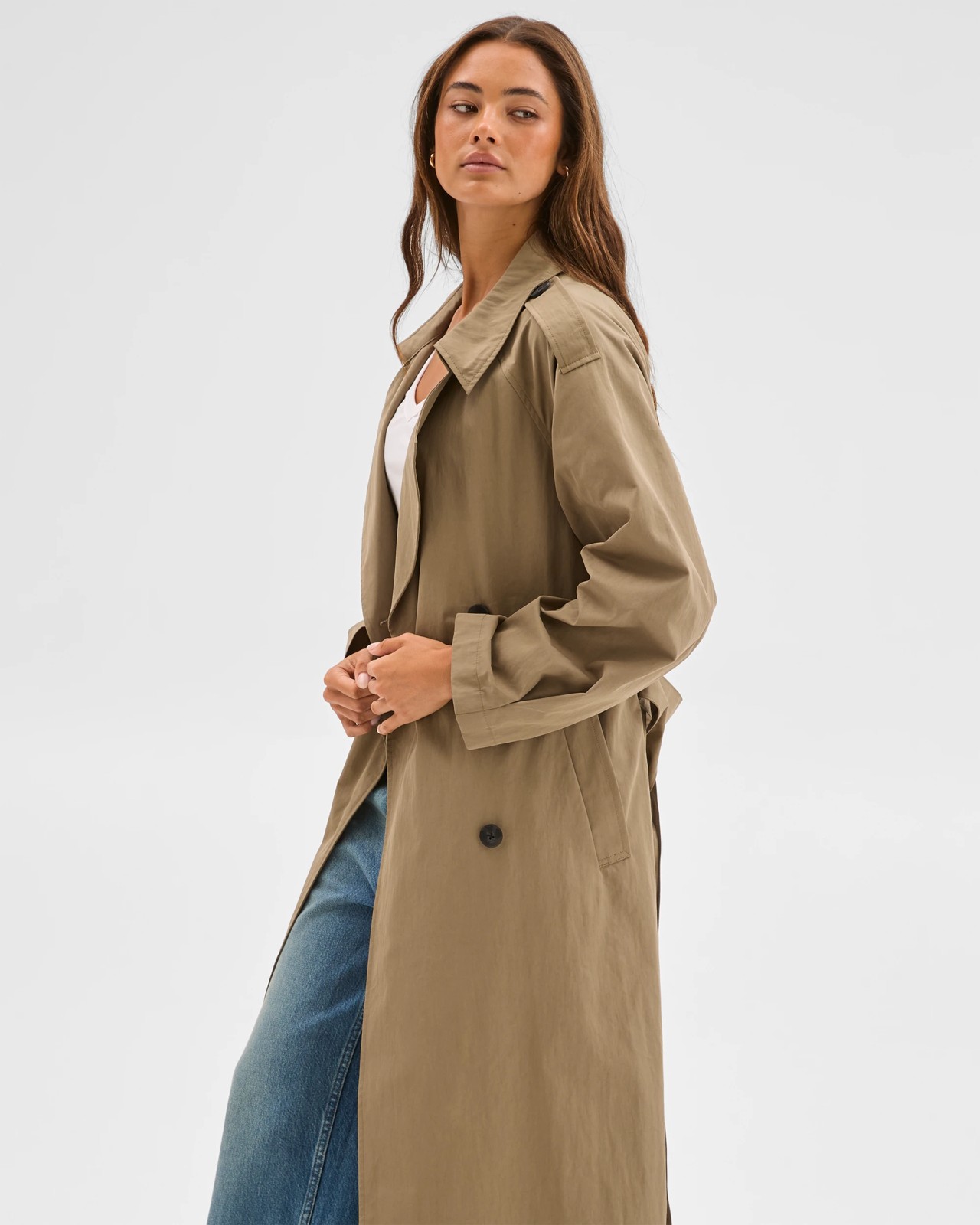 Lily Loves Australian Cotton Blend Statement Trench Coat 3 of 5