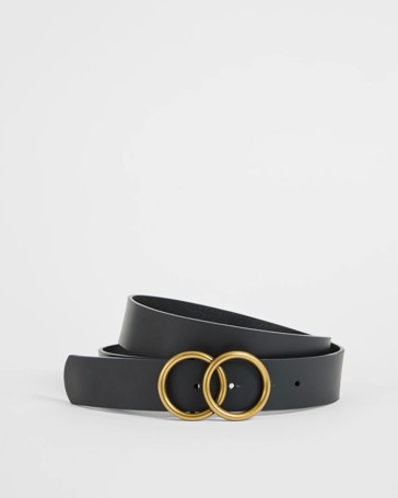 Genuine Leather Double Circle Belt