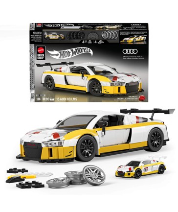 Mattel Brick Shop Hot Wheels ‘15 Audi R8 LMS Building Toy Kit