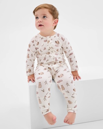 Baby Organic Cotton Rib Zip Footless Coverall