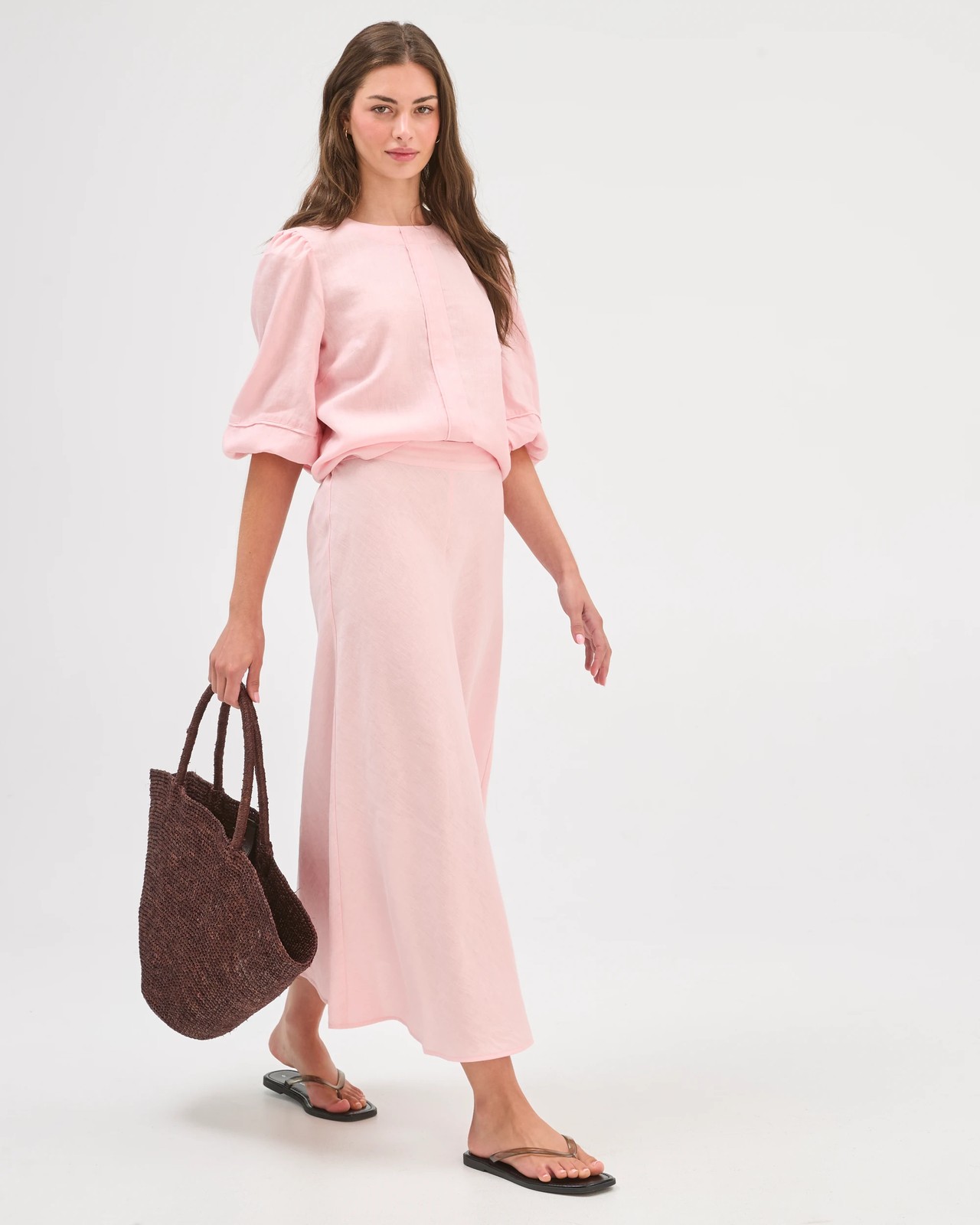 Petites European Linen Seam Detail Skirt 5 of 5