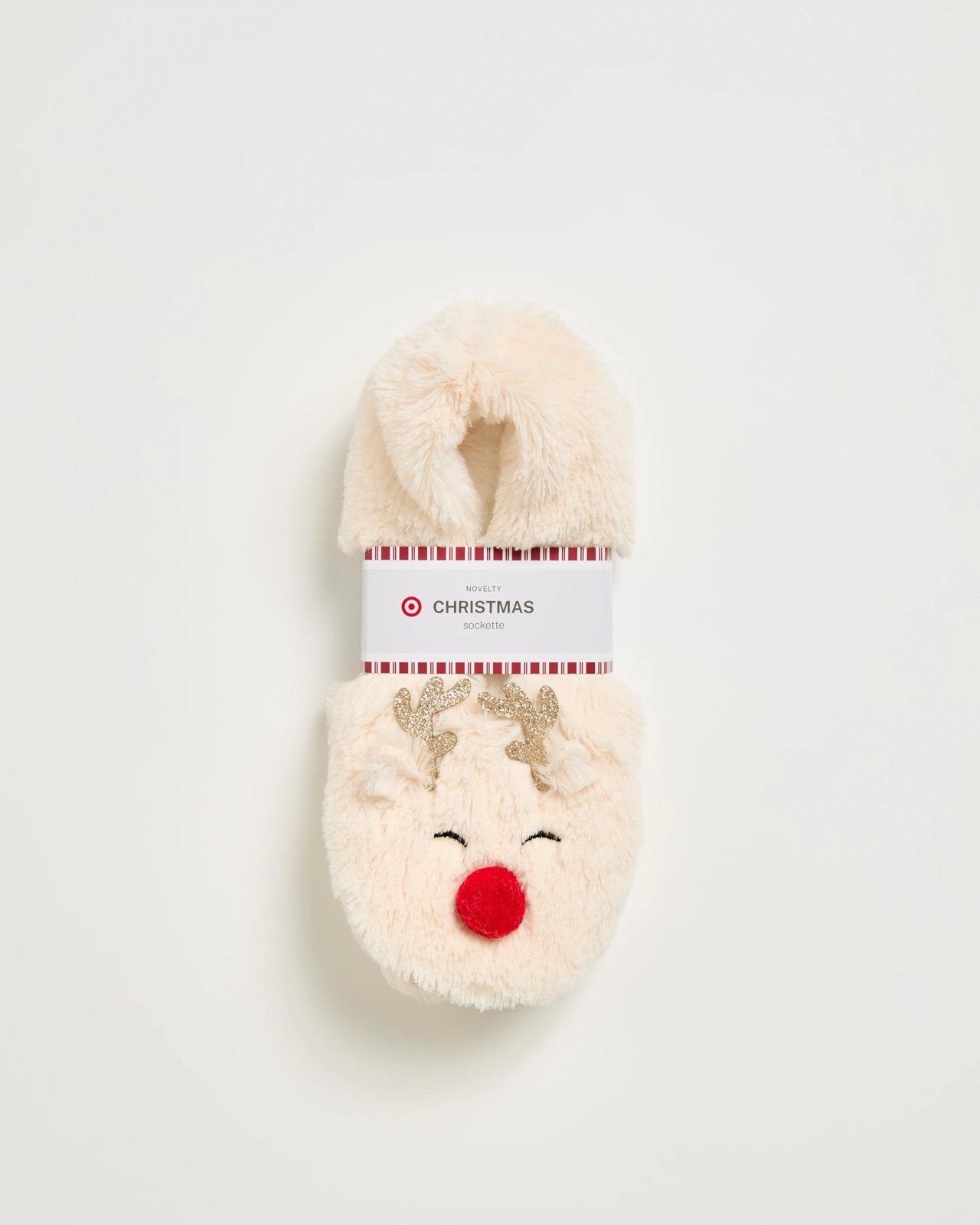 Christmas Bootie Socks - Reindeer Ivory  4 of 4