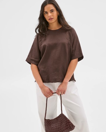European Linen Seamed T-Shirt