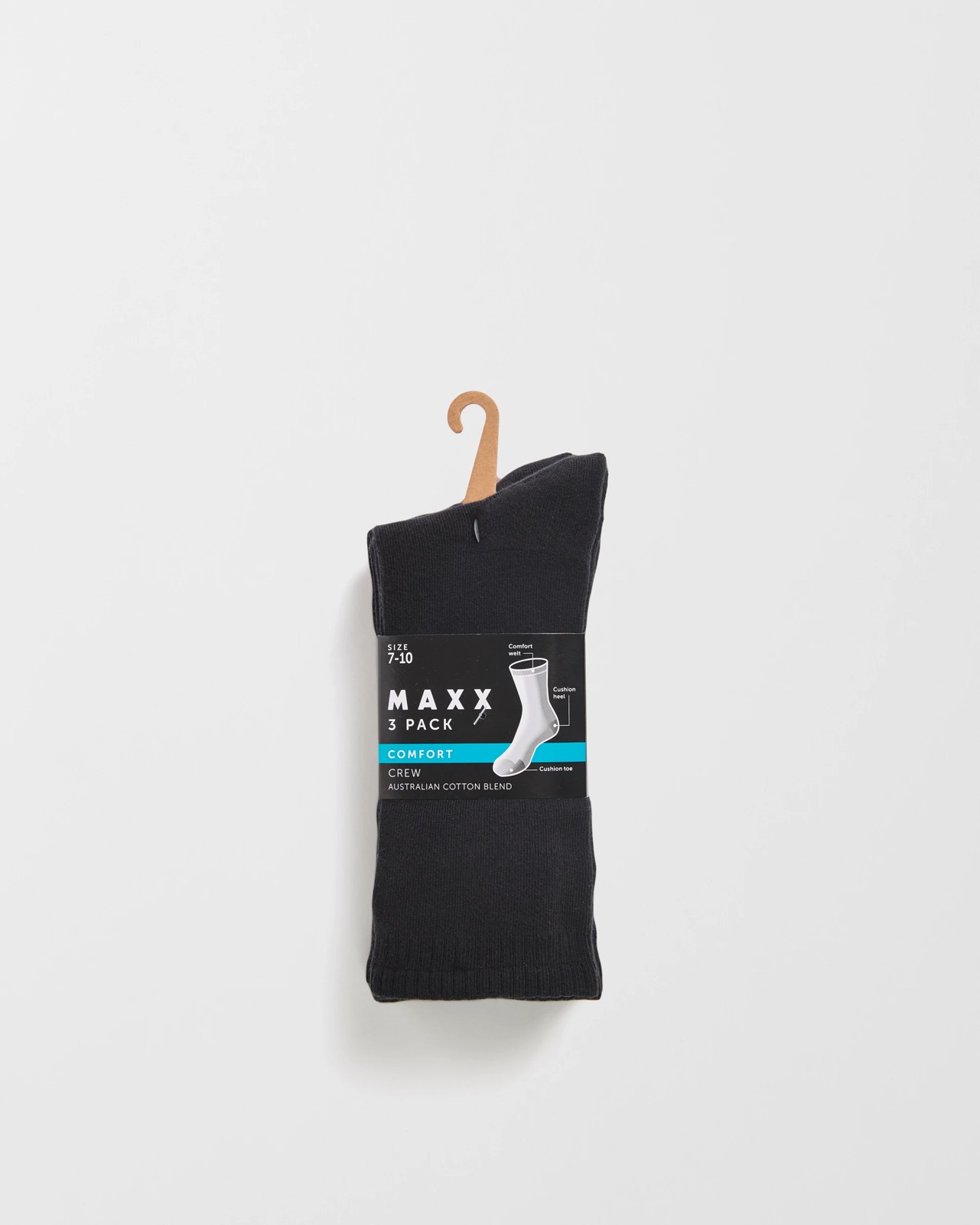 Maxx Australian Cotton Blend 3 Pack Comfort Socks 3 of 3