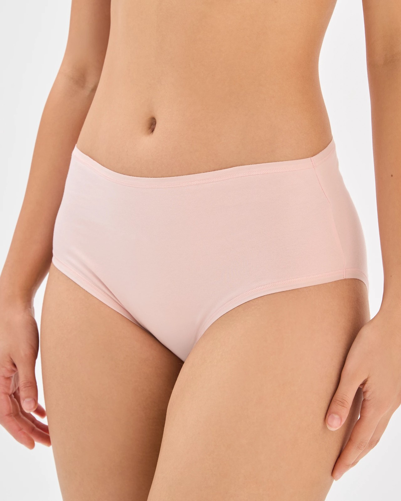 Australian Cotton Blend Womens Full Briefs 5 Pack - Pink/Neutral/White/Grey Marle/Black 3 of 4