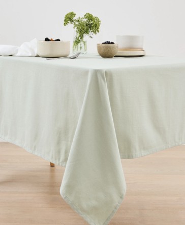 Anko Extra Large Sage Linen Look Tablecloth