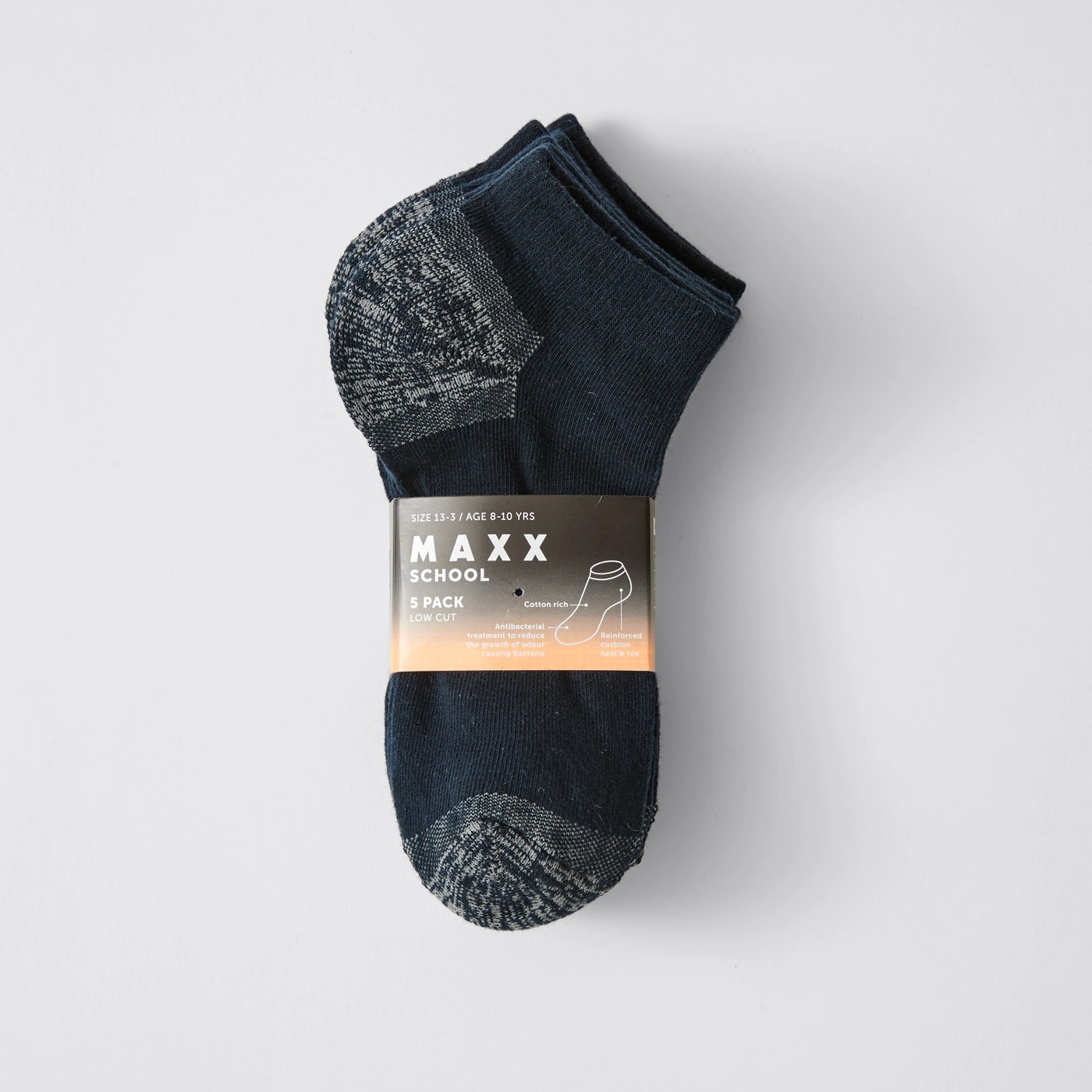 5 Pack Maxx Low Cut School Socks 3 of 3