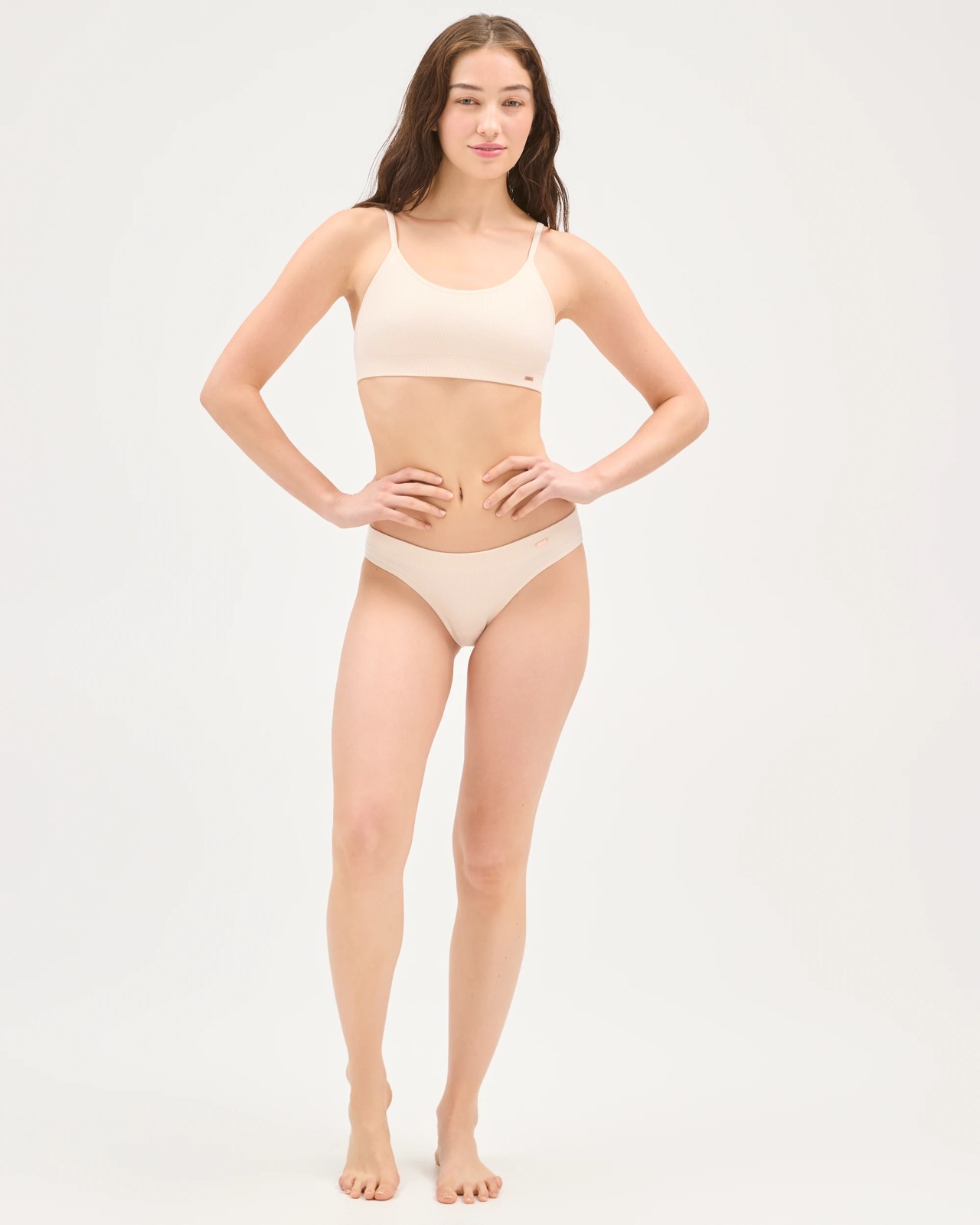 Lily Loves Rib Wirefree Crop Top - Shell 4 of 5