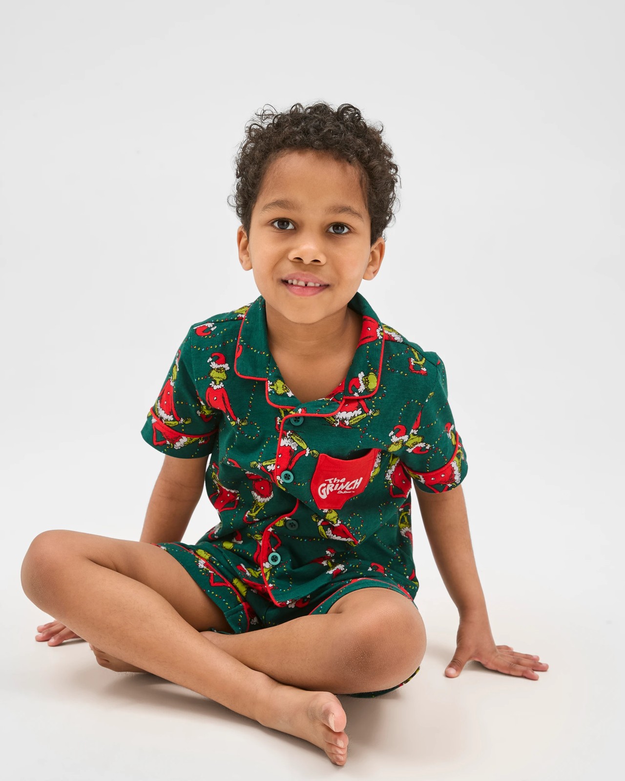 Family Matching Christmas Australian Cotton Younger Kids Pyjama Set - Grinch 3 of 5