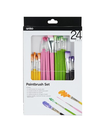 Anko 24 Pack Paintbrush Set