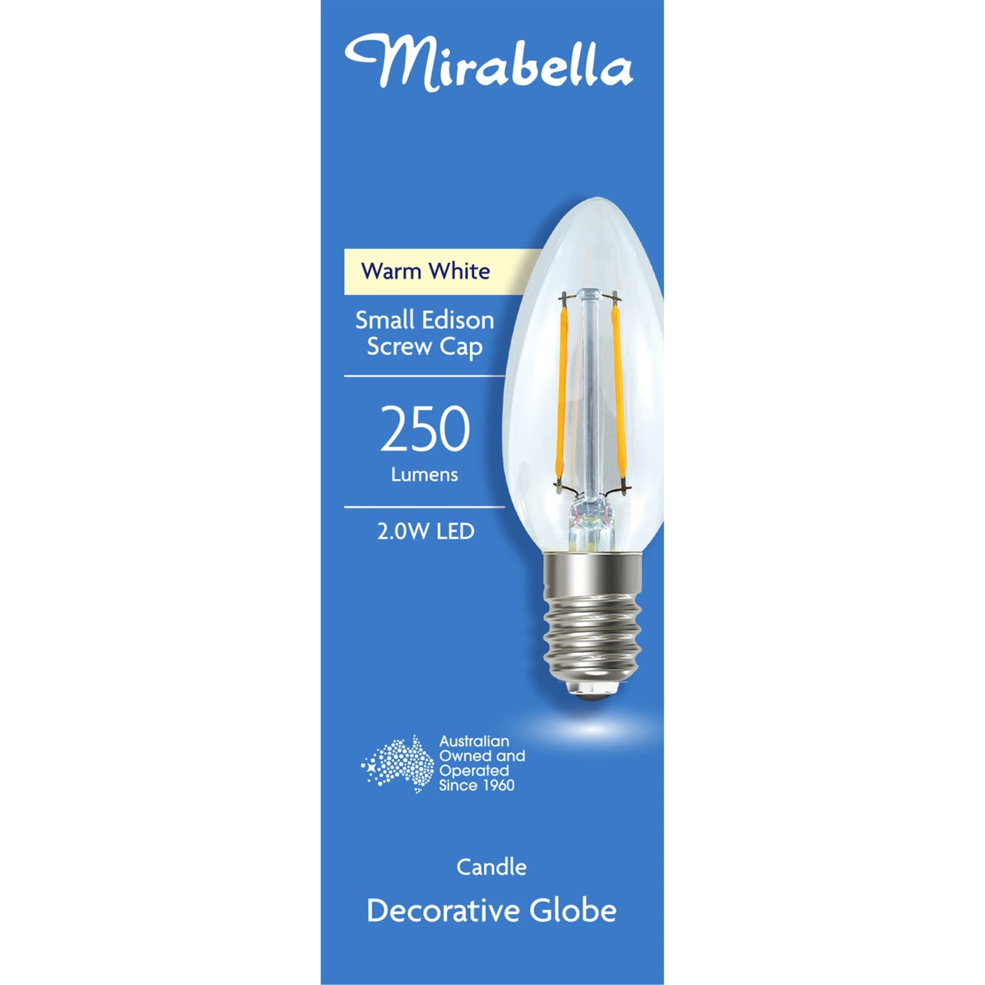 Mirabella Filament LED 2W E14 Small Edison Screw Light Bulb - Clear Warm White 2 of 6