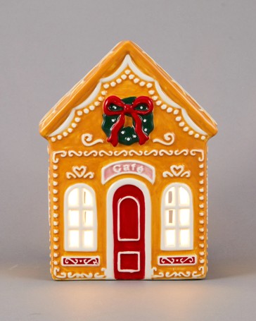 Anko Light Up Ceramic Gingerbread Cafe