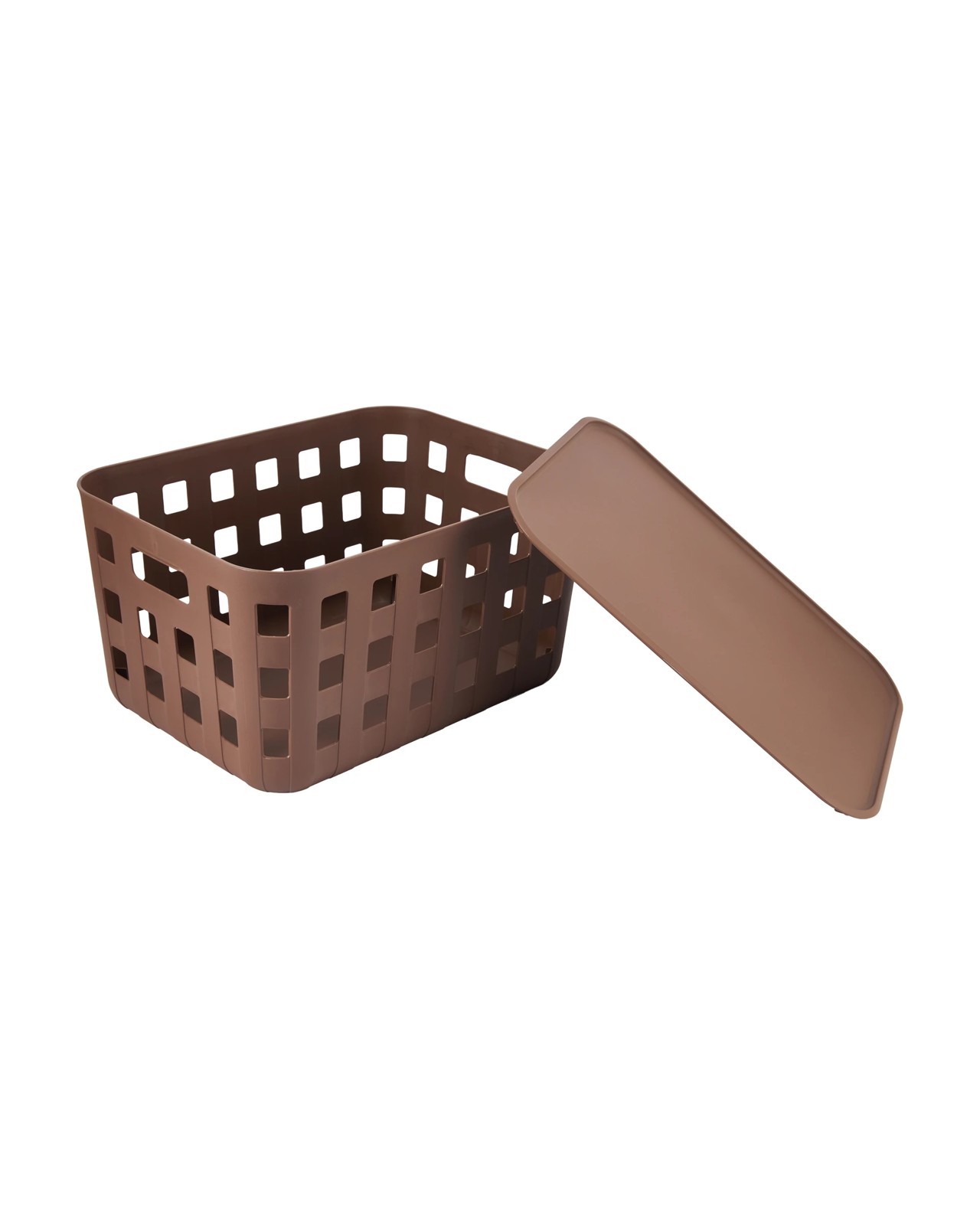 28L Rectangle Trellis Basket with Lid, Chocolate - Anko 3 of 6