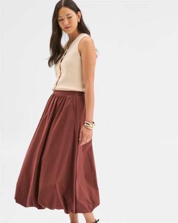 Preview Australian Cotton Bubble Hem Midi Skirt