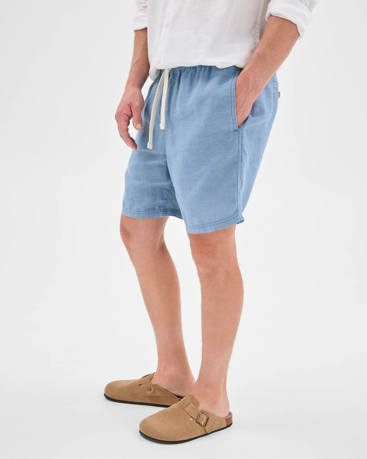 European Linen Shorts - Denim Blue 3 of 6