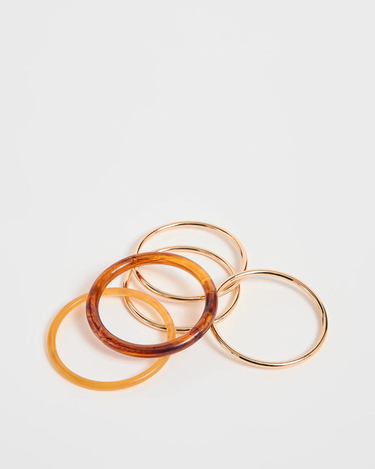 Metal Resin Mixed Bangle Set 2 of 2