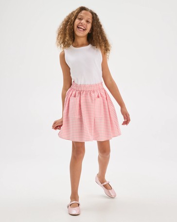 Woven A-Line Pull On Skirt