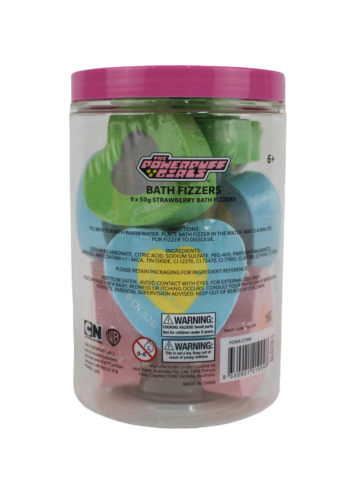 The Powerpuff Girls 9 Pack Bath Fizzer - Strawberry Scented 3 of 3