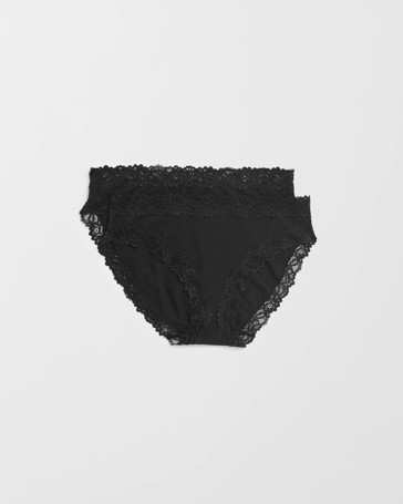 2 Pack Modal and Lace Bikini Briefs
